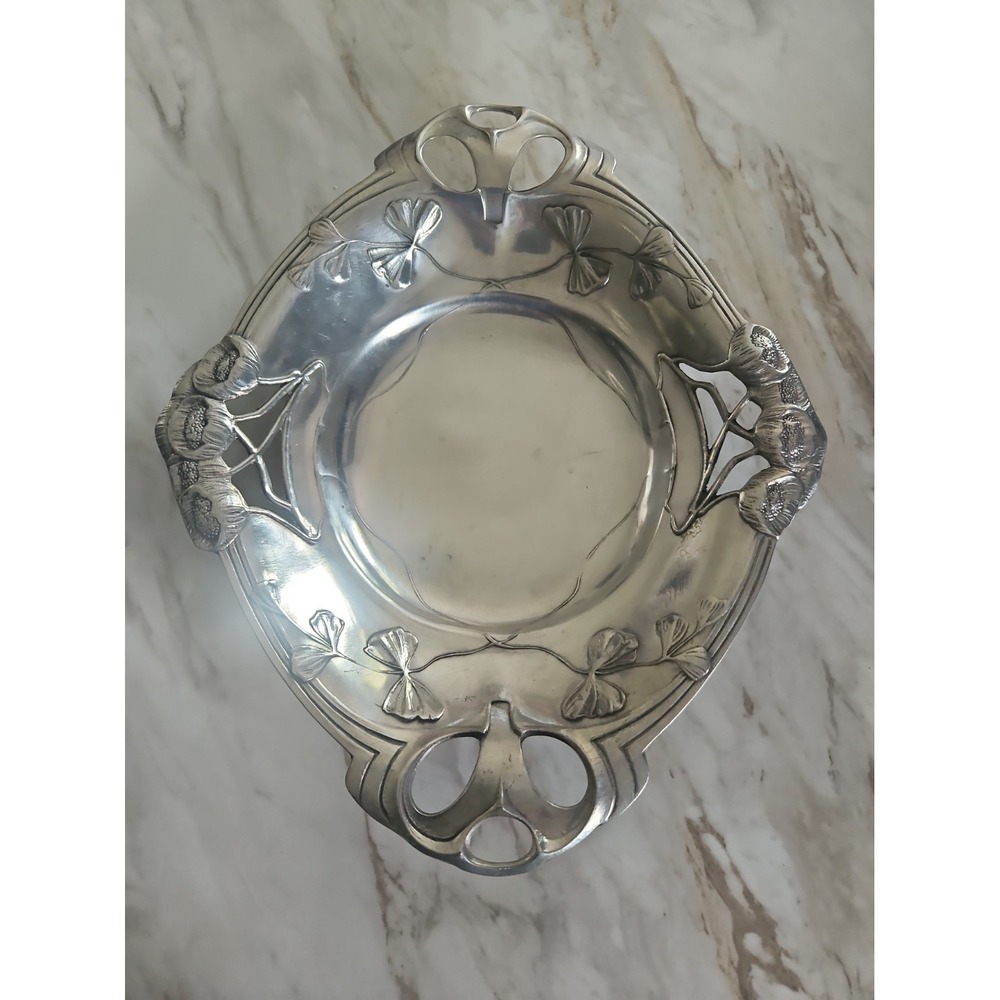 Artina Sks Pewter Andβ Poppy Decorative Bowl Tray With Handles Approx 12"